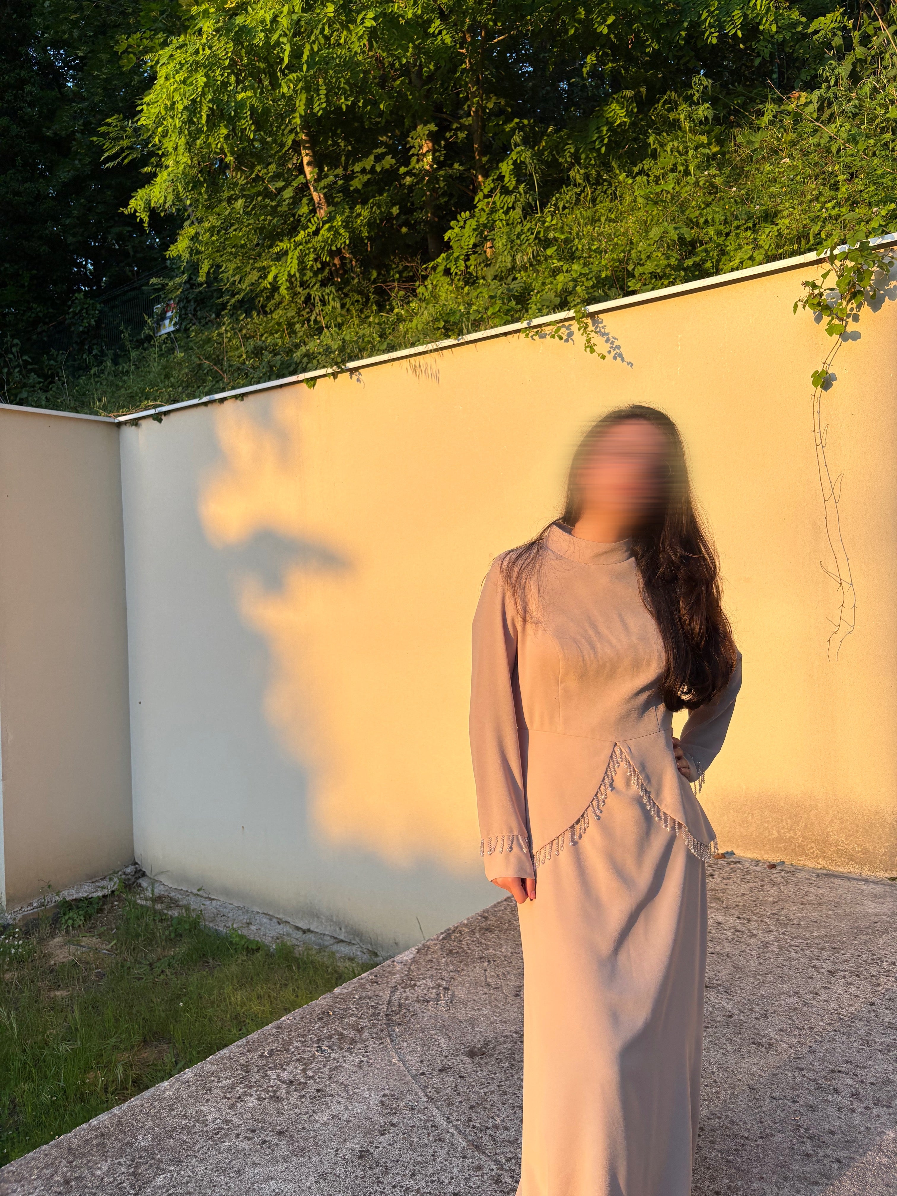 Robe de soirée beige