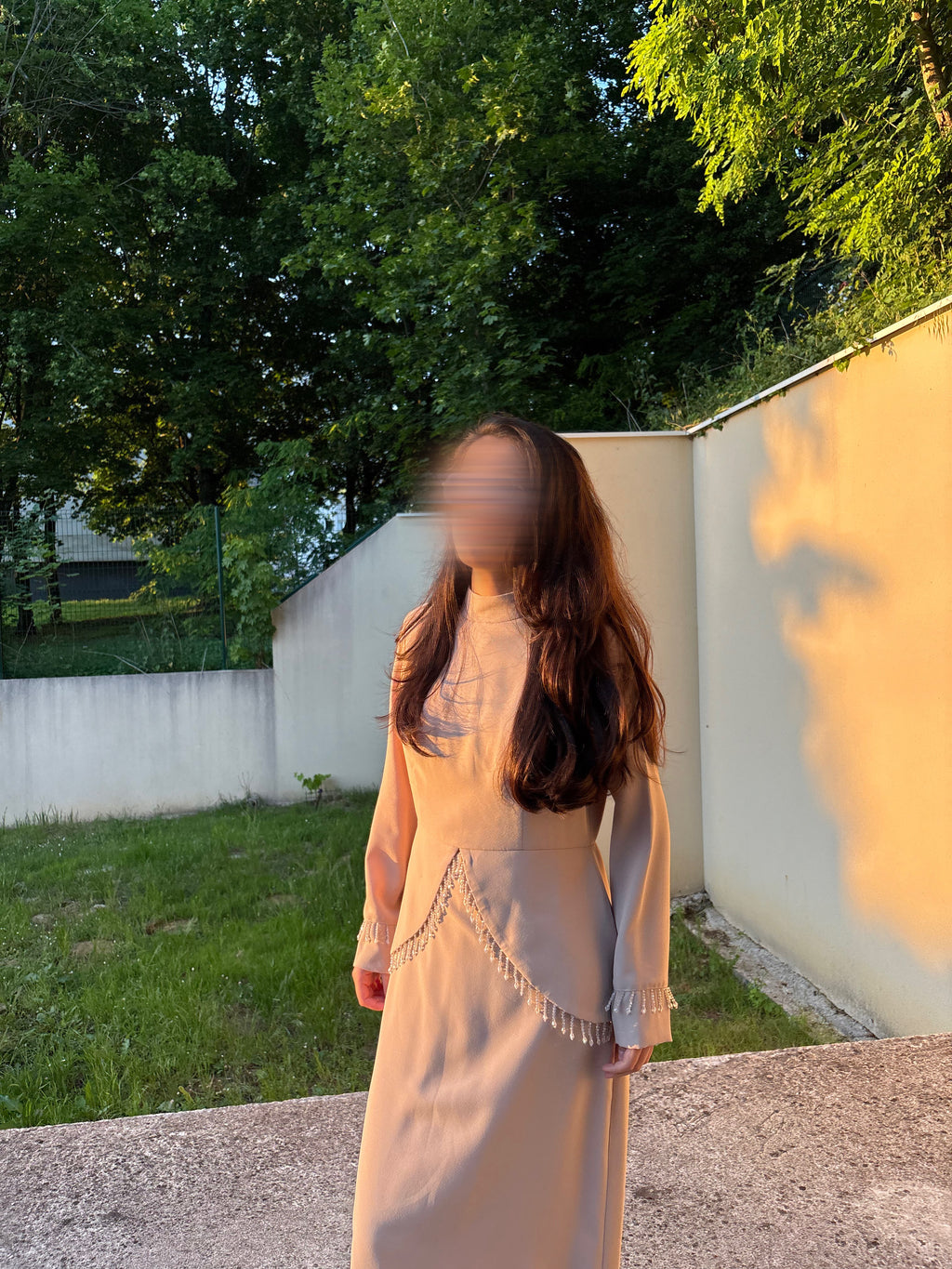 Robe de soirée beige