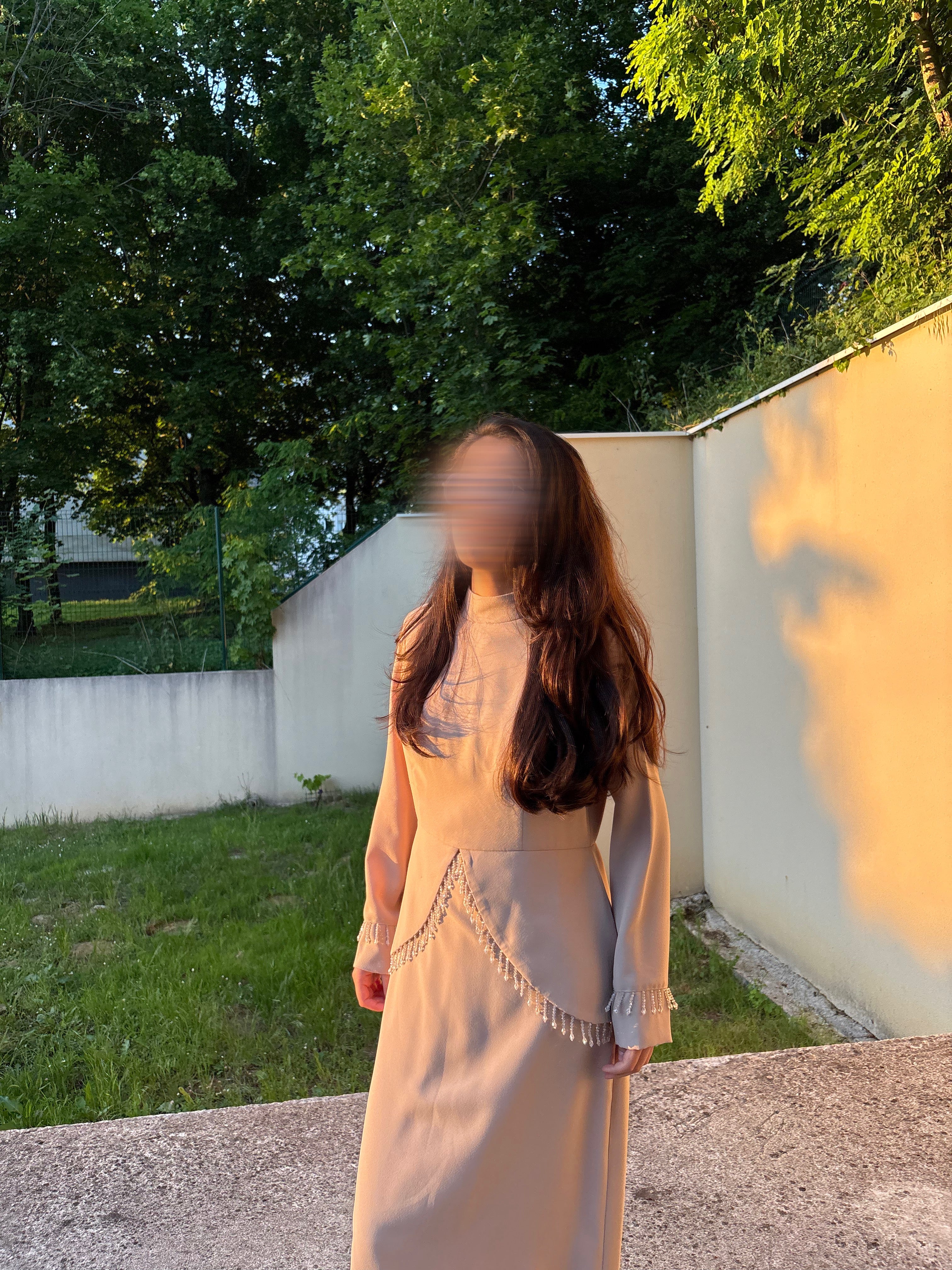 Robe de soirée beige