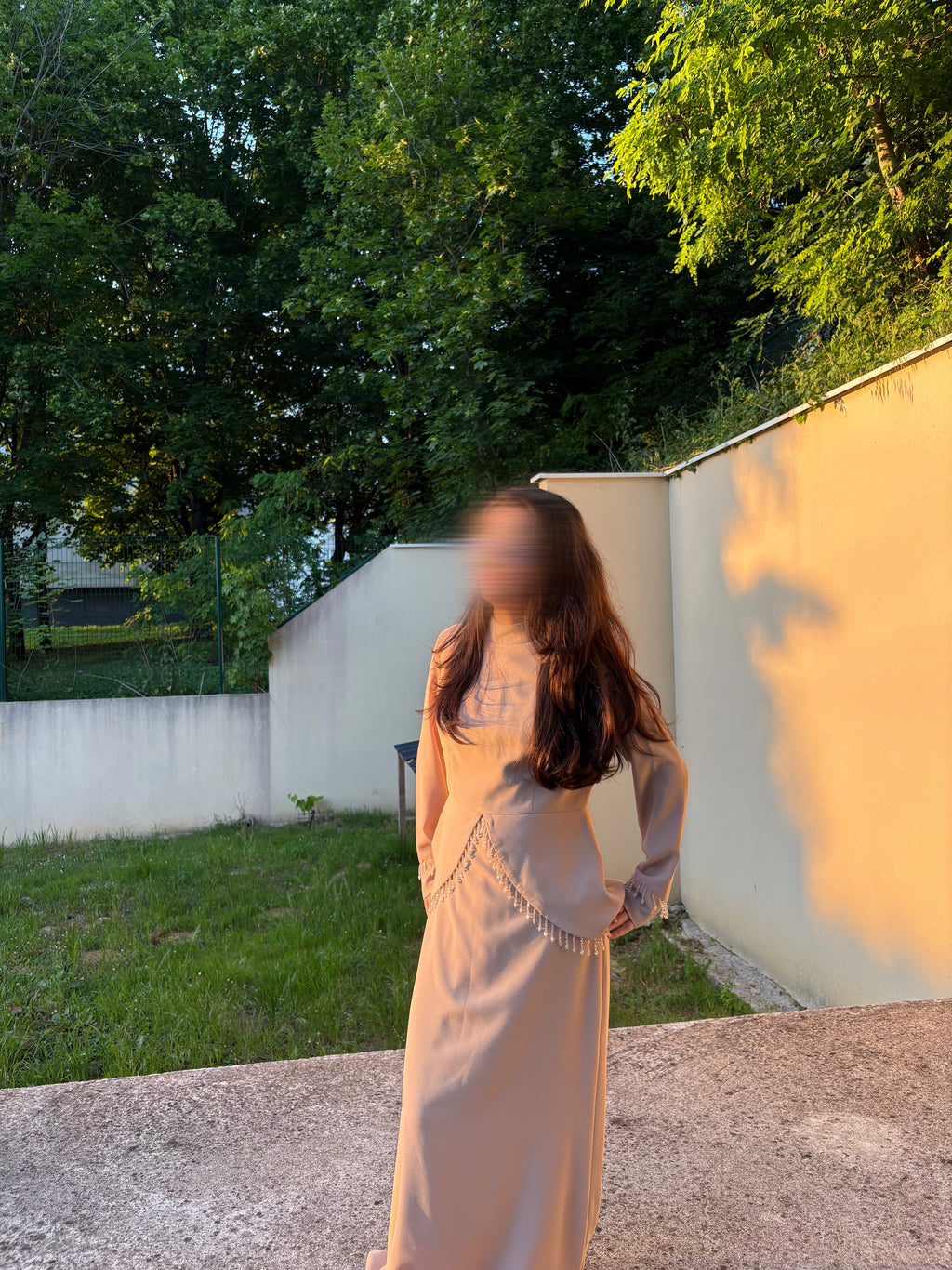 Robe de soirée beige