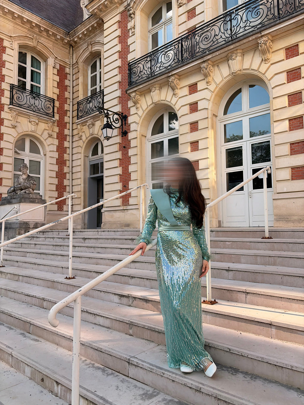 Robe de Soirée Scintillante Turquoise