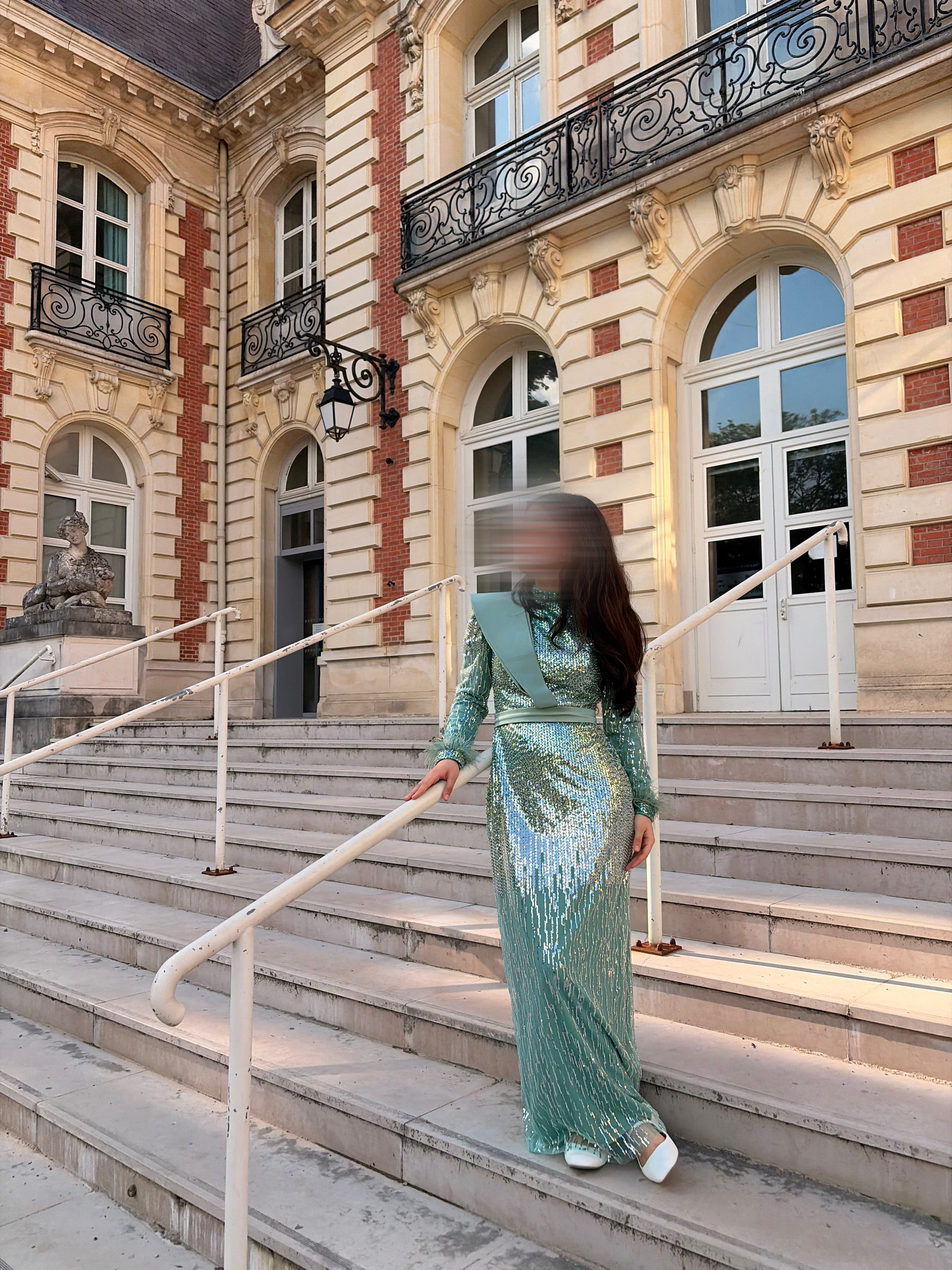 Robe de Soirée Scintillante Turquoise